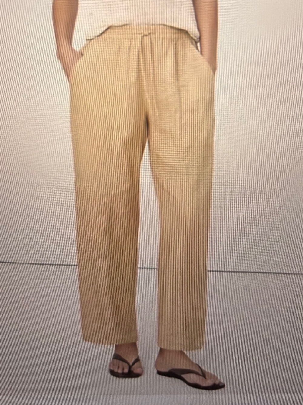 BANANA REPUBLIC PETITE BARREL-LEG LINEN PULL-ON PANT
